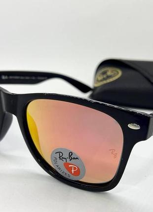 Солнцезащитные очки прямоугольники rb2140 wayfarer с красными зеркальными поляризованными линзами да