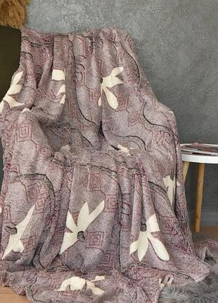 Плед евро кoloco "стрижка" 200 х 230 (37229) ромбы цветы