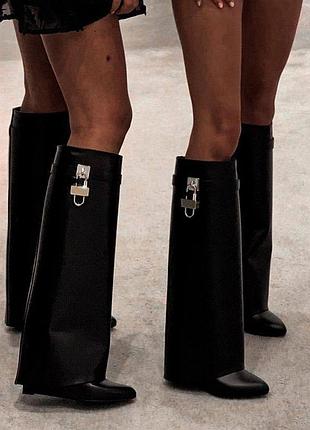 Жіночі чоботи труби на танкетці  люкс бренд дживанши
