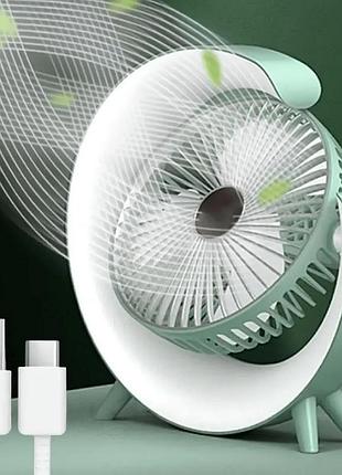 Вентилятор настольный портативный мини аккумуляторный с usb со светодиодной подсветкой