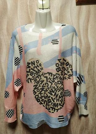 Брендовая, стильная кофта,джемпер, свитшот оверсайз из минни 48-50 р