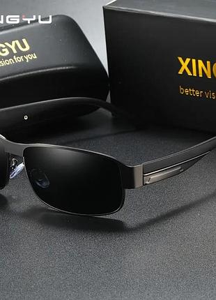 Брендові чоловічі сонцезахисні поляризаційні окуляри xingyu чорні / очки мужские солнцезащитные