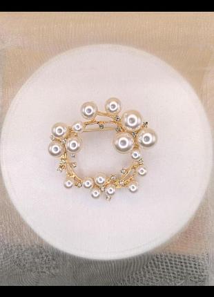 Брошь венок жемчуг (494693304)