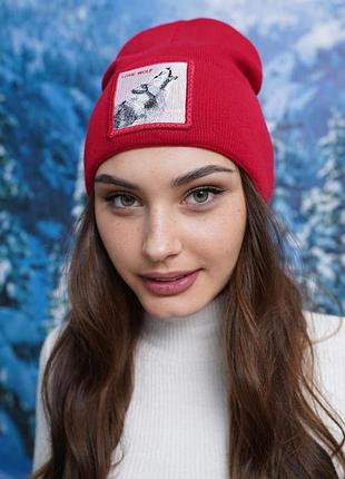 Шапка «lone wolf» (5147-2) красный