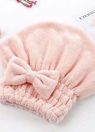 Шапочка полотенце для сушки волос one size персиковый