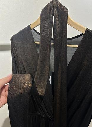 Сукня жіноча вечірня міні із зав'язками imperial чорна з люрексом s/m