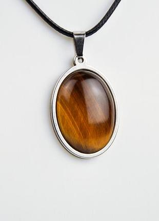 Стальной кулон тигровый глаз арт. 771324