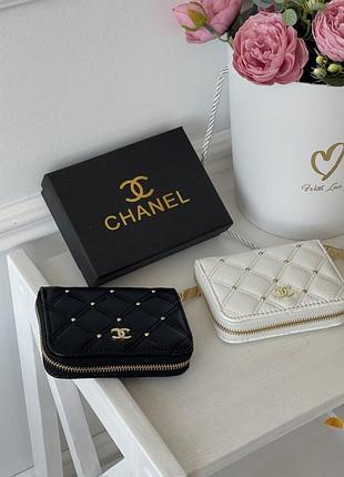 Гаманець жіночій chanel міні, великий логотип, женский кошелек шанел