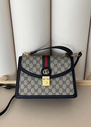 Женская классическая сумочка из кожи gucci брендовая кожаная сумка гуччи деловая сумка для девушки через плечо