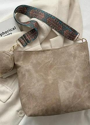 Женская сумка шоппер с широким ремнем fashion | 8312-1