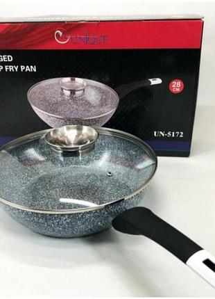 Глубокая сковорода сковородка с крышкой 28см антипригарная