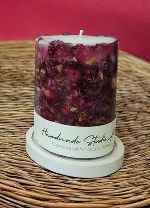 "романтика троянд у свічці" на підставці, з ароматом тюльпан