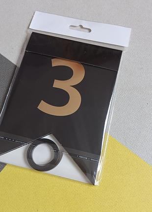 Гирлянда флажки с днём рождения золото на черном