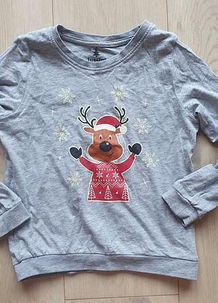 Новорічний різдвяний лонгслів - 4-6 р.