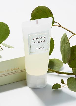 М´який гель для вмивання з гіалуроновою кислотою hyggee ph hyaluron gel cleanser, 50 мл