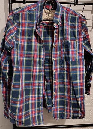 Рубашка котон для мальчика на 10-12 лет рост 140 -152 см. сша. рукав можно сделать 3/4 есть пуговка.