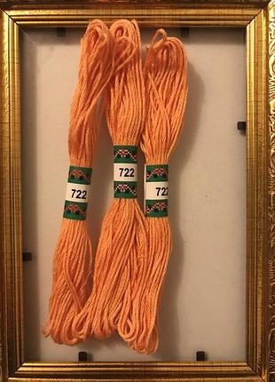 Мулине peri 722 8м, 100% длинноволокнистый египетский хлопок, нитки для вышивки