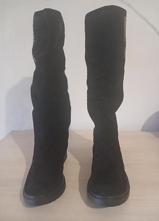 Черевики жіночі,  замшові, демісезон з прінтом.