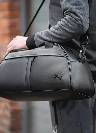 Шкіряна спортивна фітнес сумка puma