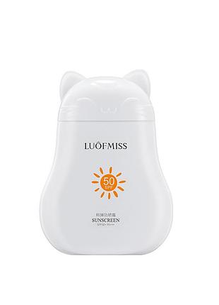 Солнцезащитный крем spf50+ luofmiss, 30 мл натуральный с витаминами, против пигментации, двойная uva/uvb защит