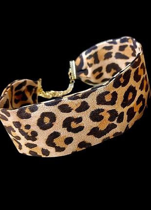 Чокер колье леопардовый принт