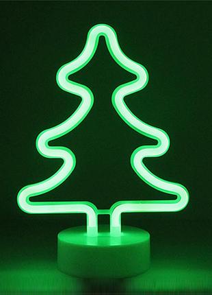 Нічник неоновий лампа ялинка