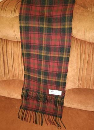 Вовняний шарф у клітинку (100% вовна)