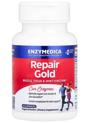 Ферменты для мышц, суставов, тканей, repair gold, enzymedica, для веганов, 30 капсул
