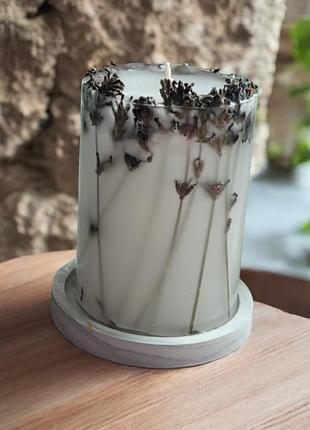 Свеча "лавандовое поле" на подставке, с ароматом лаванда