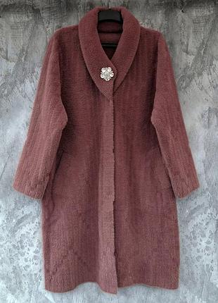 Альпака удлиненная женская, женский теплый кардиган, размер единственный, см. замеры в описании