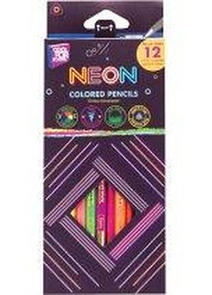 Карандаши цветные 12 цв. неон треугольные 15167