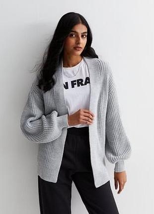 Базовий кардиган без застібки з об'ємними рукавами №81/30