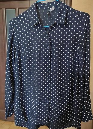 Женская рубашка в горох блуза горошек h&amp;m