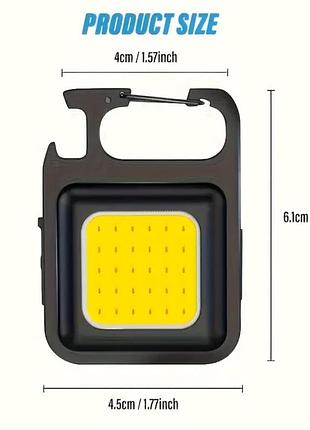 Тактичний ліхтарик на карабіні світлодіодний супер яскравий, usb зарядка type c 7 режимів