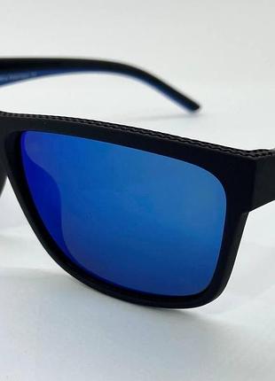 Очки солнцезащитные с поляризацией прямоугольники маска классика синий