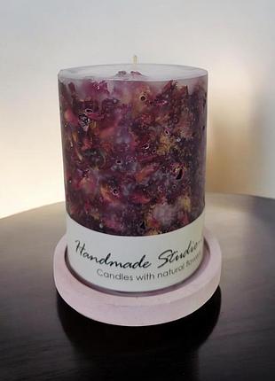 "романтика троянд у свічці" на підставці, з ароматом лісові ягоди