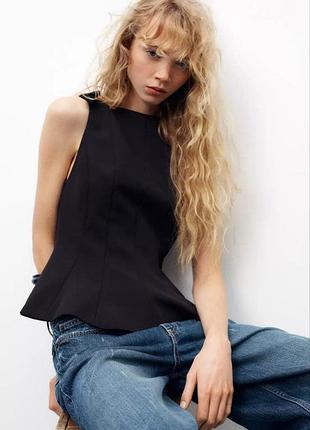 Топ жилет з баскою zara