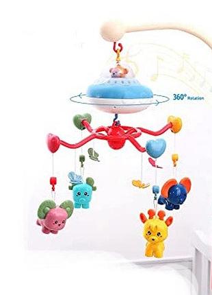 Каруселька на ліжечко з іграшками пультом та проектором