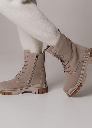 Ботинки женские зимние замшевые на меху фабрика турция