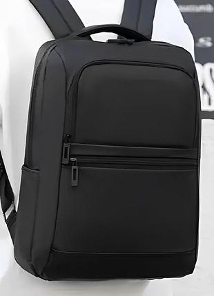 Чоловічий рюкзак міський молодіжний щільний повсякденний місткий для ноутбука чорний 16 літрів