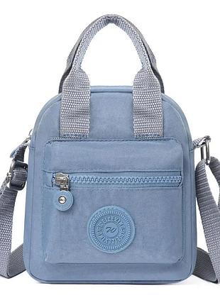 Женская сумка нейлоновая кросс-боди непромокаемая голубая на плечо balina | 991