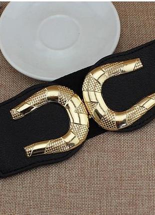 Женский ремень тканевой черный(резинка)( 4187 )