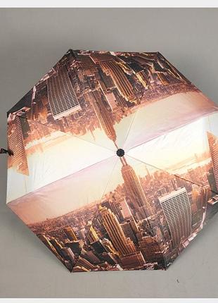 Женский зонт полный автомат "анти-ветер" 3 сложения 8 спиц с пружиной 2-х шаровый( 4665 )