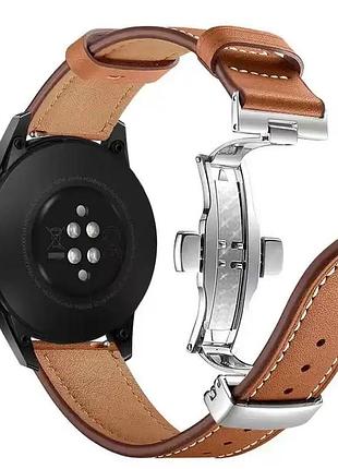 Шкіряний ремінець samsung galaxy watch 3 45mm / gear s3 frontier / galaxy watch 46 мм і д. коричневий