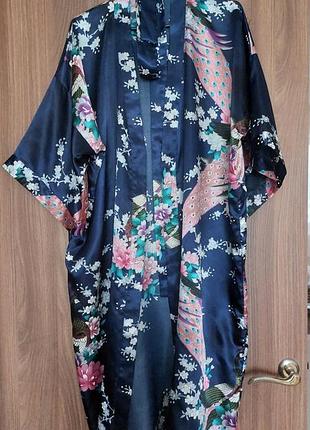 Халатик атласний укорочений рукав