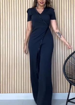 Классный комбинезон, клеш широкие брюки, брючный на запах