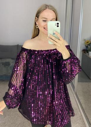 Ефектна блуза топ зі відкритими плечима #542/18