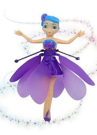Интерактивная летающая игрушка летающяя фея flying fairy фиолетовая ( управление от руки) hd908