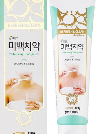 Зубна паста відбілююча hanil refresh & clean dental clean whitening toothpaste 120 г