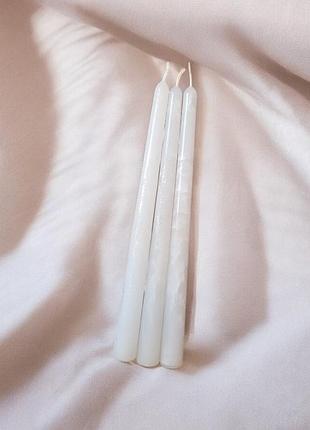«ароматные белоснежные свечи elegance» - столовые свечи, с ароматом мята
